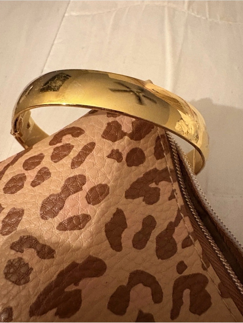 Monet Gold Metallic Bangle Bracelet With Clasp Women Jewelry